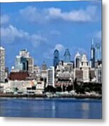 Philadelphia Skyline Across The Delaware River From The Aquarium In Camden, New Jersey Metal Print
