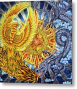 Phoenix And Dragon Metal Print
