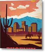 Phoenix Arizona Vintage Travel Poster Metal Print