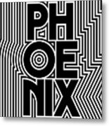 Phoenix City Text Pattern Usa Metal Print