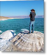 Photographer At The Dead Sea Metal Print