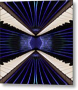 Pianoscape #2 - Piano Keyboard Abstract Mirrored Perspective Metal Print