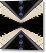 Pianoscape #3 - Piano Keyboard Abstract Mirrored Perspective Metal Print