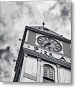 Pier A Clock Tower Metal Print