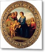 Piero Di Cosimo - Madonna And Child With Saints And Angels Metal Print