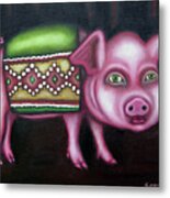 Pig In A Blanket Metal Print