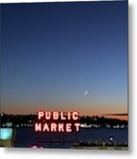 Pike Place Waning Moon Metal Print