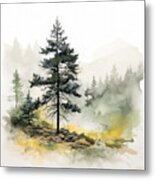 Pine Forest Art Metal Print