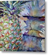 Pineapple And Shadow Metal Print