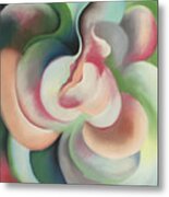 Pink And Green - Colorful Modernist Abstract Painting Metal Print