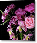 Pink Bouquet On Black Background Art Print By Artist Cori Carrol Metal Print