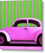 Pink Bug Metal Print