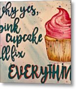 Pink Cupcake Metal Print