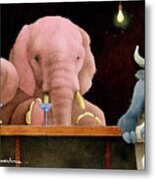 Pink Elephants And Blue Martinis... Metal Print