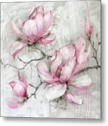 Pink Magnolias Metal Print