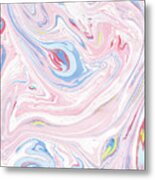 Pink Marble Pastel Blush Painting Metal Print