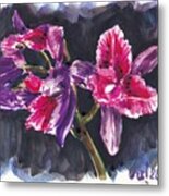 Pink Orchids Metal Print