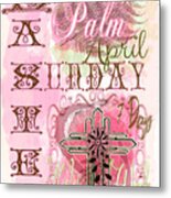 Pink Palm Sunday Easter Cropped Metal Print