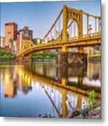 Pittsburgh Bridge Over The River Metal Print