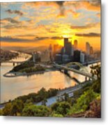 Pittsburgh Mt Washington Sunrise August 2022 Metal Print