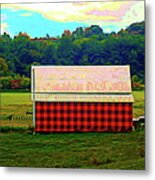 Plaid Barn In Massachusetts Abstract Expressionism Effect Metal Print
