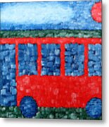 The Red Bus Metal Print