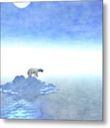 Polar Bear On Iceberg Metal Print