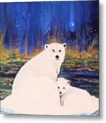 Polar Bears In The Arctic Metal Print