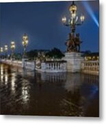 Pont Alexandre Iii And Eiffel Tower Metal Print