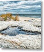 Pooling In The Beach Rock Metal Print