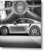 Porsche Poster Wall Art Black And White Metal Print