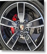 Porsche Wheel And Emblem Metal Print