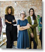 Portrait Of Successful Female Business Team In Office Metal Print