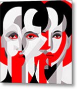 Portraits - Red And Black 6sd Metal Print