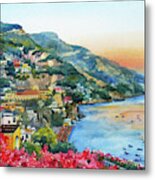 Positano Sunset Metal Print