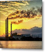 Power Plant Pollution Metal Print