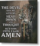 Prayer Warrior Lion Canvas Poster Metal Print