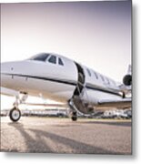 Private Jet Ready For Boarding Metal Print