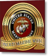 Proud Marine Wife Metal Print