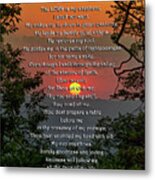 Psalm 23 Prayer Over Sunset Landscape Metal Print