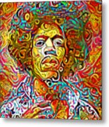 Psychedelic 60s Jimi Hendrix Psychedelic Acid Trip 20210831 Metal Print