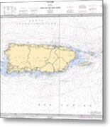 Puerto Rico And Virgin Islands, Noaa Chart 25640 Metal Print