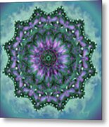 Purple And Green Mandala Metal Print