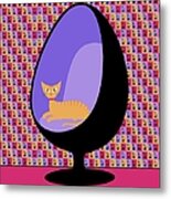 Purple Egg Chair Mod Wallpaper Metal Print