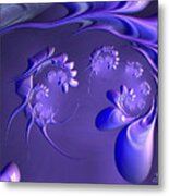 Purple Flowerplay Metal Print