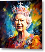 Queen Elizabeth Ii Painting Metal Print