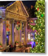 Quincy Market Holiday Colors - Boston Metal Print