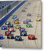 Race Start Milwaukee Mile Square Crop Metal Print