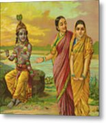 Radha Krishna, 1890 Metal Print