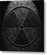 Radioactive Symbol Black Marble Texture Repost Metal Print